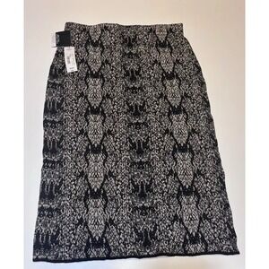 New W/‎ Tags Worthington Slim Sweater Midi Skirt M 'Reptile' Pattern Black&Gold
